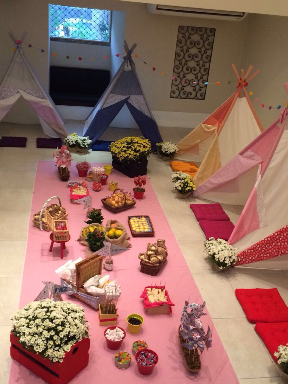 Buffet infantil para festa do pijama